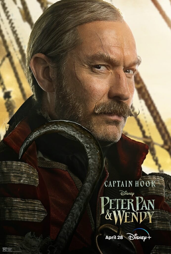 Capitão Gancho em cartaz de Peter Pan e Wendy