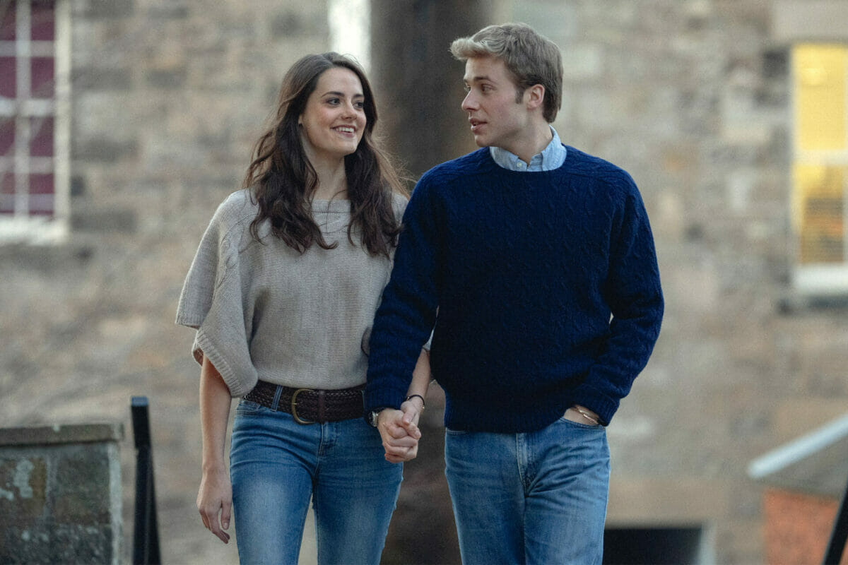 Os jovens Kate e William em The Crown