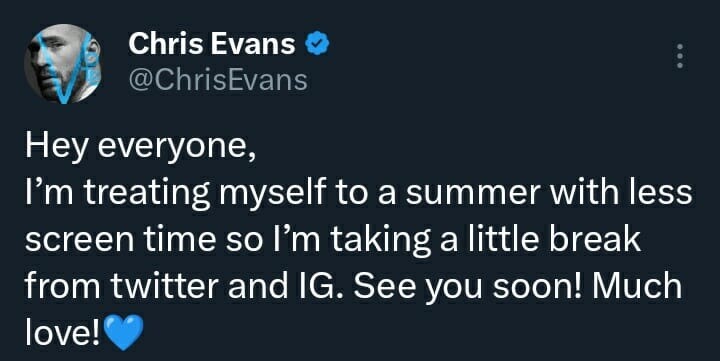 Post de Chris Evans