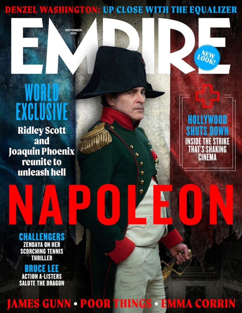 Joaquin Phoenix como Napoleão na revista Empire