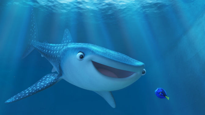 A baleia Destiny e a peixinha Dory