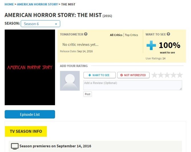 Página no Rotten Tomatoes