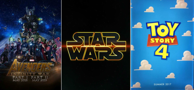Vingadores: Guerra Infinita - Parte 2, Star Wars: Episódio IX e Toy Story 4