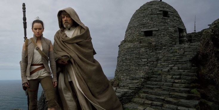 Luke Skywalker e Rey em Os Últimos Jedi