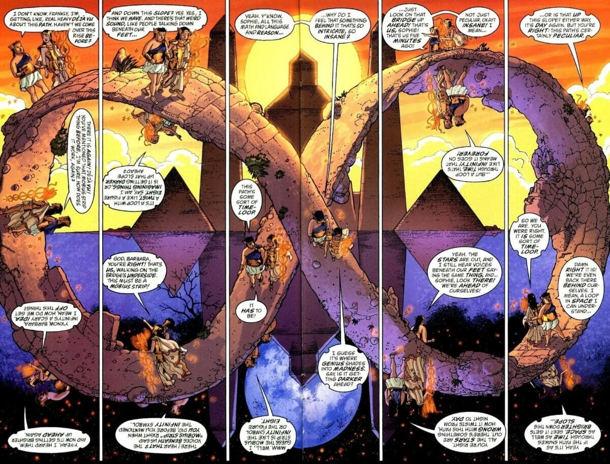 Cena de Promethea, quadrinho escrito por Allan Moore