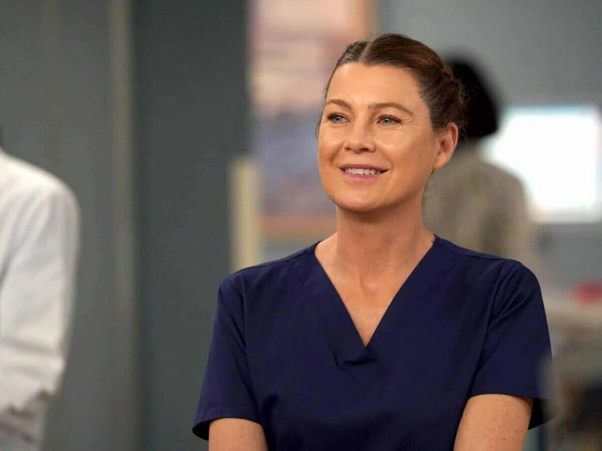 Ellen Pompeo como Meredith Grey em Grey's Anatomy.