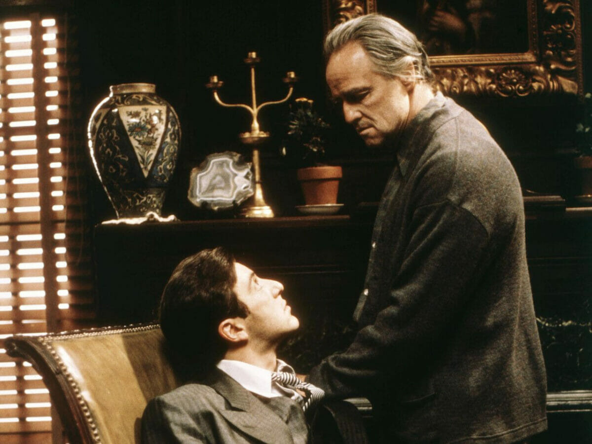 Al Pacino e Marlon Brando em O Poderoso Chefão