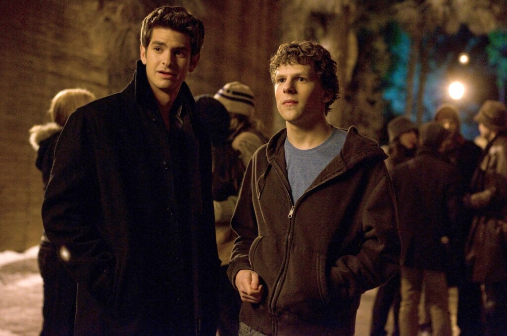 Andrew Garfield e Jesse Eisenberg em A Rede Social