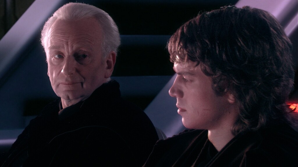Palpatine e Anakin em A Vingança dos Sith