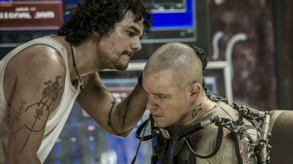 Wagner Moura e Matt Damon em Elysium