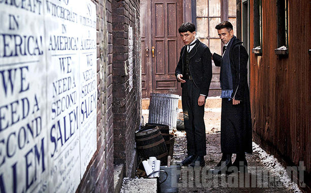 Ezra Miller e Colin Farrell em Animais Fantásticos