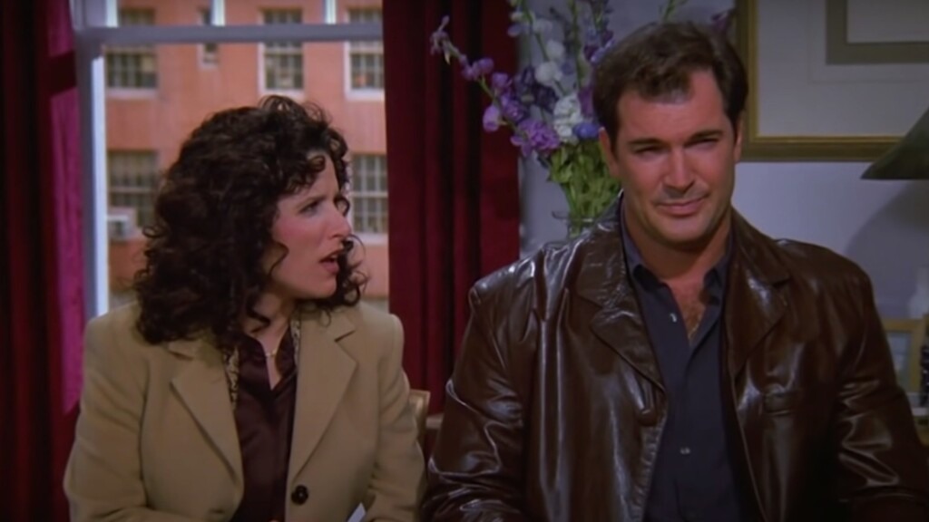 Julia Louis-Dreyfus e Patrick Warburton em Seinfeld