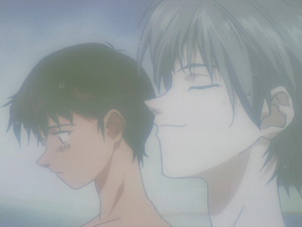 Shinji e Kaworu em Neon Genesis Evangelion