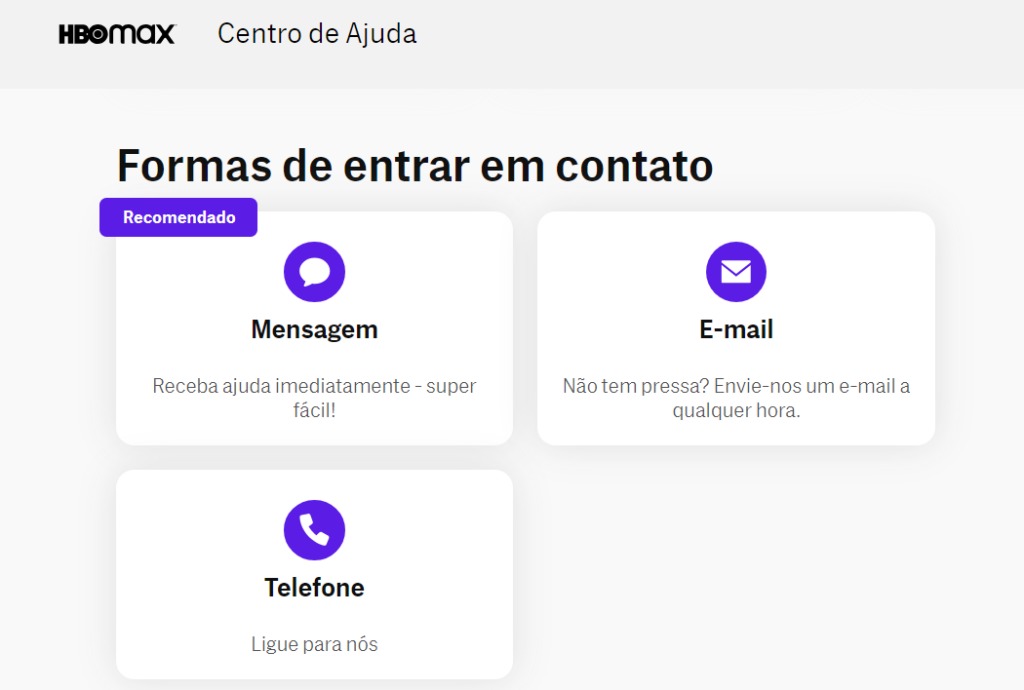 Suporte HBO Max