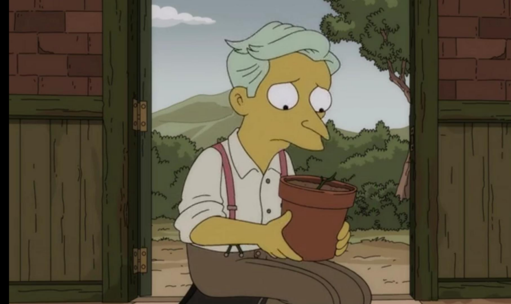 Sr. Burns jovem em Os Simpsons: Saudosos e Furiosos