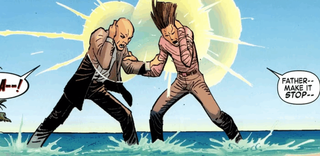 Legião frente a frente com seu pai, Charles Xavier 