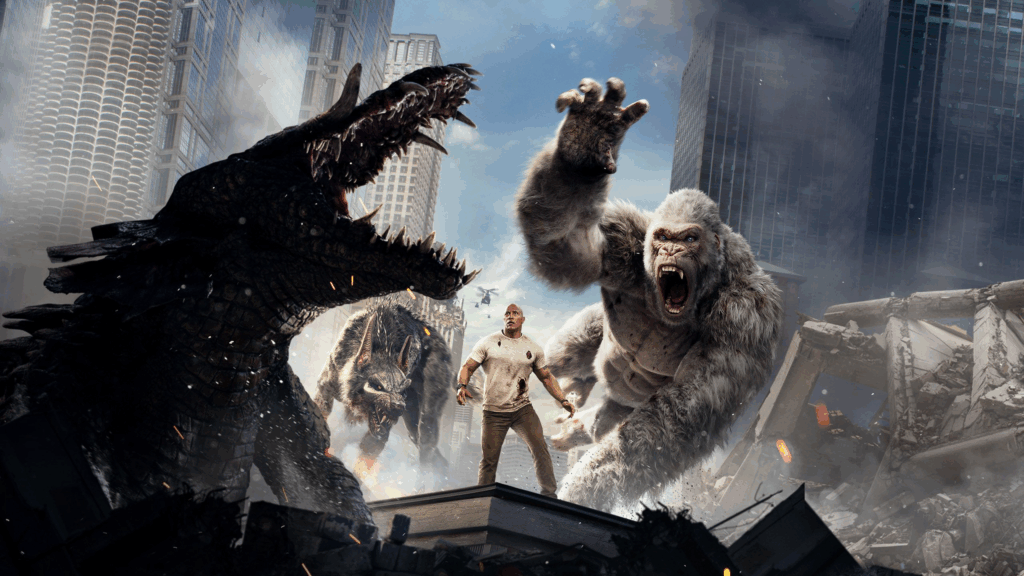Para quem busca diversão leve e cenas impactantes, Rampage é uma excelente escolha no catálogo da Netflix